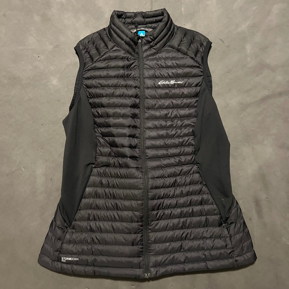 Eddie Bauer First‎ Ascent StormDown 800 Women Medium Black Puffer Vest Jacket